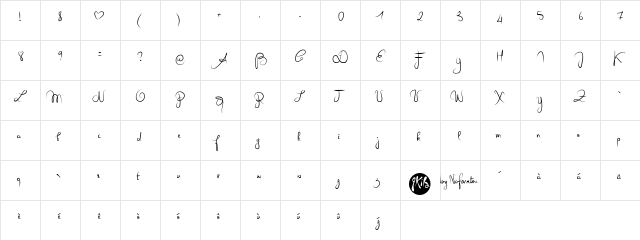 Queen of today Regular  glyph index