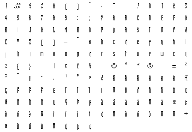 AssemblyOutlineSSK Regular  glyph index