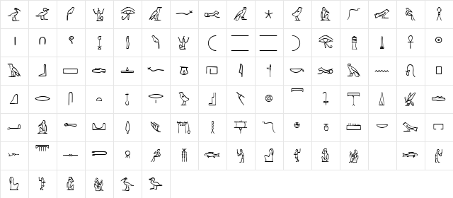 Nahkt Regular  glyph index