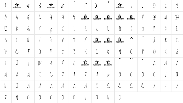 NACHOS & TV Light  glyph index