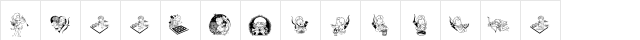 LCR Cutesy Cupid Regular  glyph index
