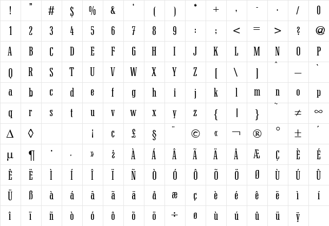 QuantityCond Regular  glyph index