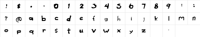 Monstered Odd Type  glyph index