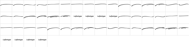 Saltines Swash Regular  glyph index