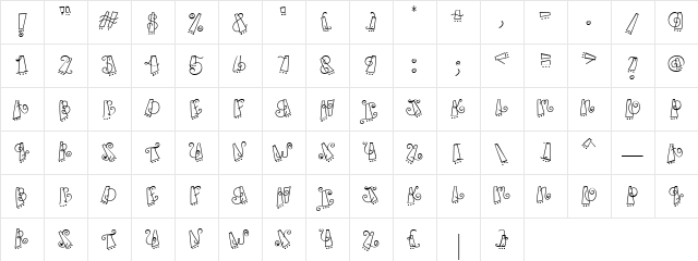 LD Curly  Dot Regular  glyph index