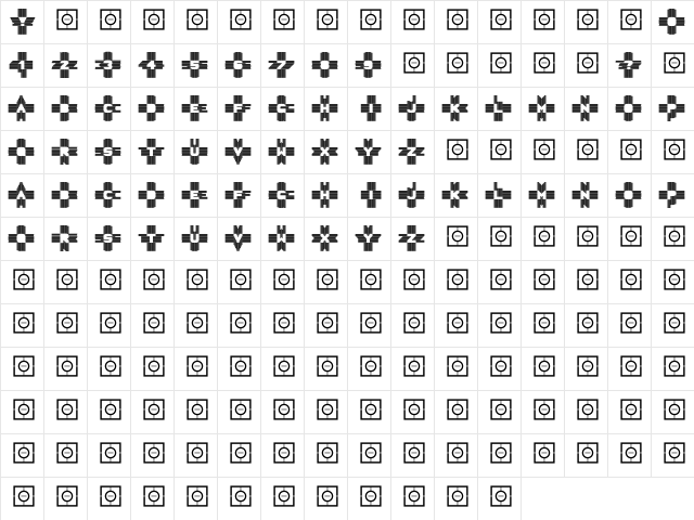 AlphaGeometrique Contour  glyph index