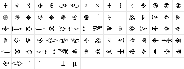 FZ DING 24 Normal  glyph index