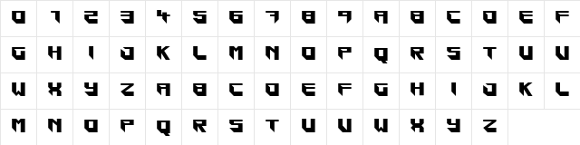 Blockar Regular  glyph index