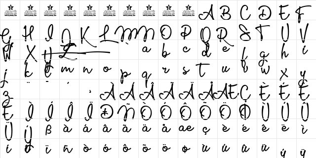 Glamour Girls Personal Use Regular  glyph index