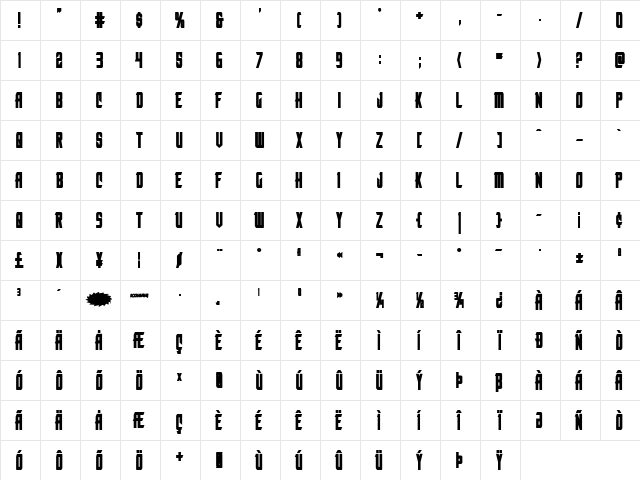 Nemesis Enforcer Bold Bold  glyph index