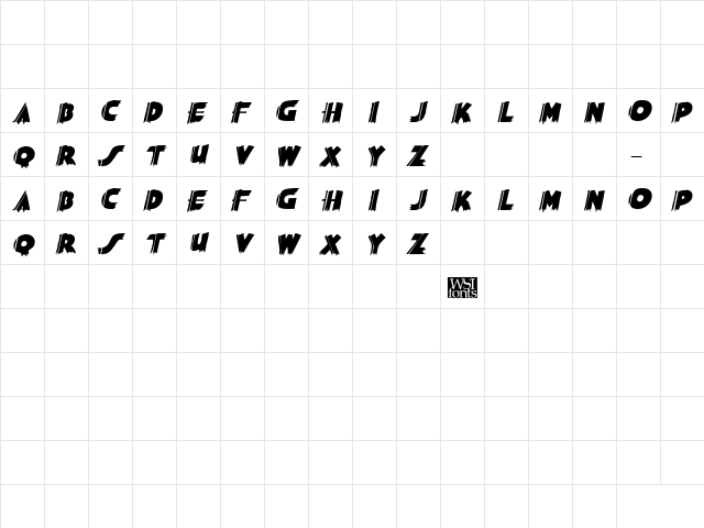 SashDisplayCaps Bold Italic  glyph index