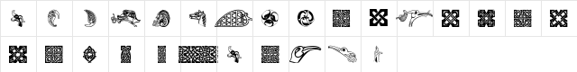 CelticMotif Regular  glyph index