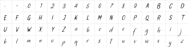 Santa Fe Regular  glyph index