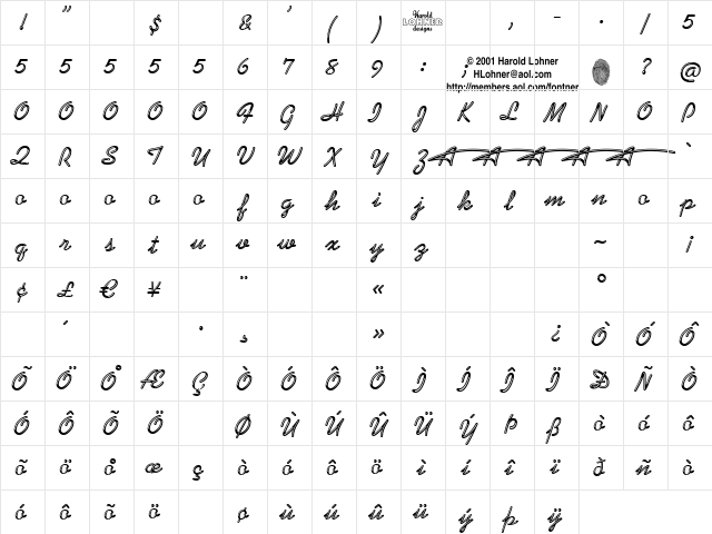 KaffeehausNeon Demo Regular  glyph index