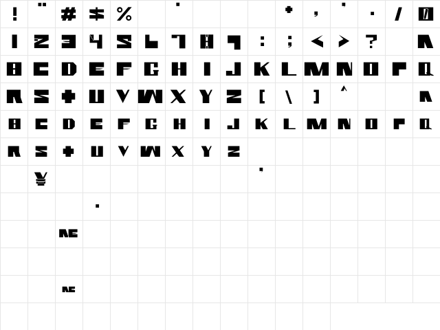 Rammstein Font By: AiR Rammstein Font BY: AiR  glyph index