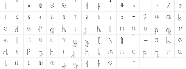 peach sundress ~ Regular  glyph index