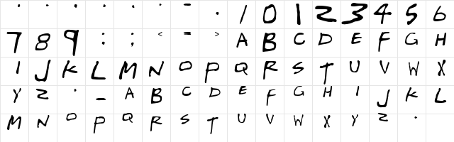 Friends Regular  glyph index
