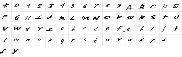 AmericanLights Regular  glyph index