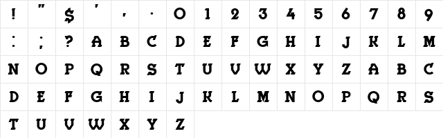 Herne Regular  glyph index