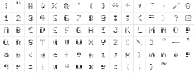 Daud Regular  glyph index