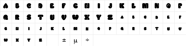 FATSOcaps Regular  glyph index