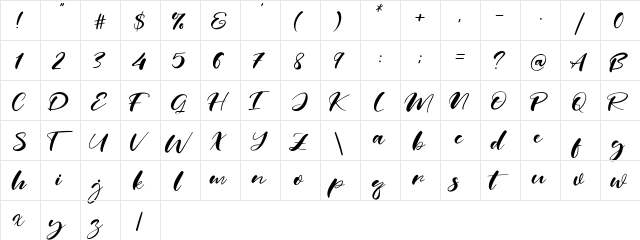 Real Miami Regular  glyph index