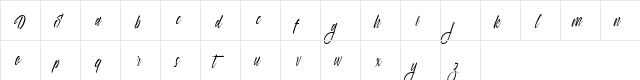Delphin Spring DEMO Regular  glyph index