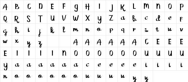 Grey Cloud Demo Regular  glyph index