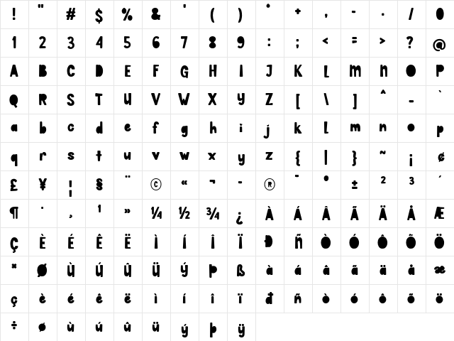 Do It with Love Two Regular  glyph index