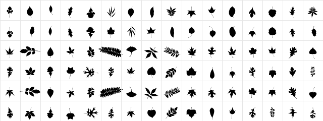 XLeefMeAlone Regular  glyph index