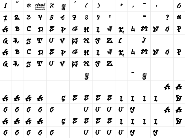 Felipe Segundo Regular  glyph index