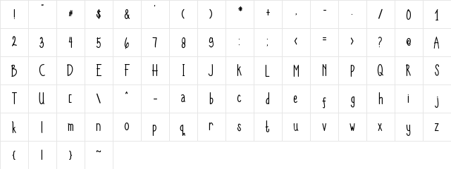 Ammah Ucha Regular  glyph index