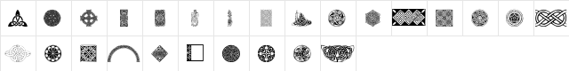 Celtic Elements III Regular  glyph index