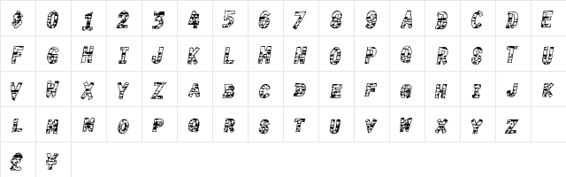 BurnTime Regular  glyph index