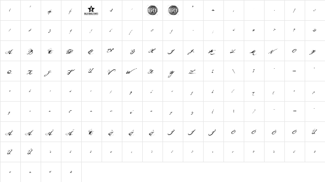 OLHO DE BOI Regular  glyph index