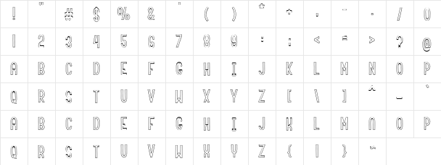 Roundabout Outline Outline  glyph index