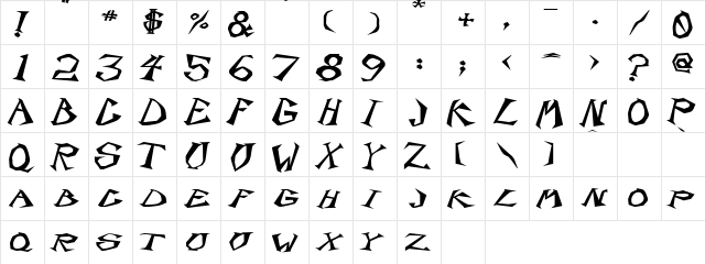ScorpionExtended Black  glyph index
