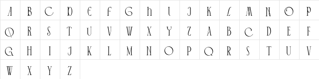 Cyrano DEMO Regular  glyph index