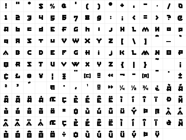 EastBlocICG ClosedAlt  glyph index