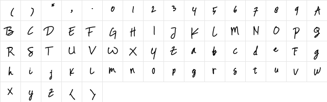 Ghaziyah Regular  glyph index