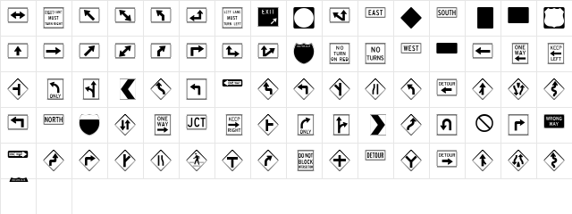 InterstatePi One  glyph index