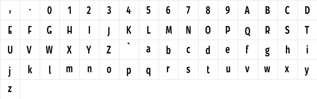 Lovtony Sans Regular  glyph index