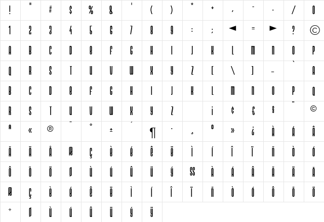 N690-Deco Regular  glyph index