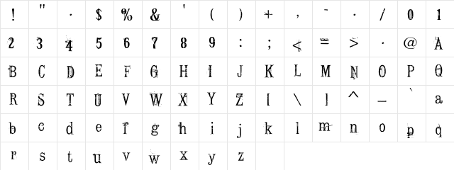 Conrad Veidt Regular  glyph index