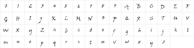 Arbre Regular  glyph index