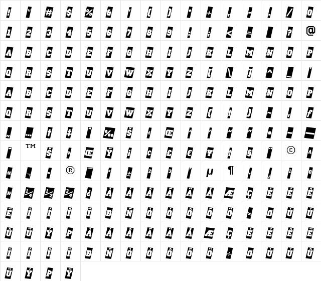 a_CampusCmSp Bold  glyph index