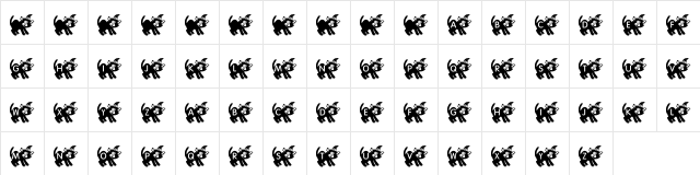 KR Halloween Kitten Regular  glyph index