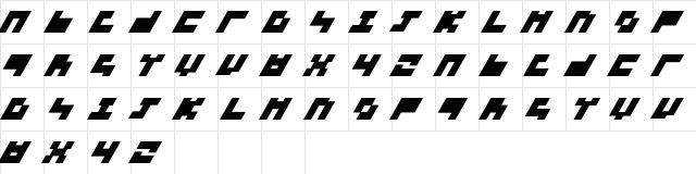 3x3 Regular  glyph index