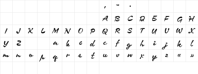 CF Expedition Regular  glyph index