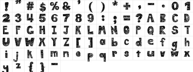 DJB MESS IN MY HEAD Bold  glyph index